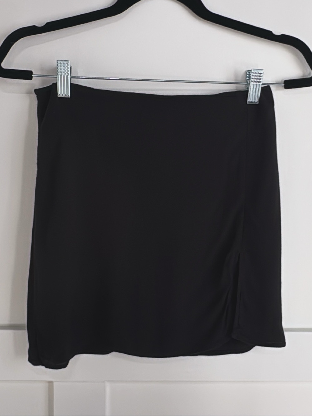 Sunday Best Black Mini Skirt with Side Slit Detail